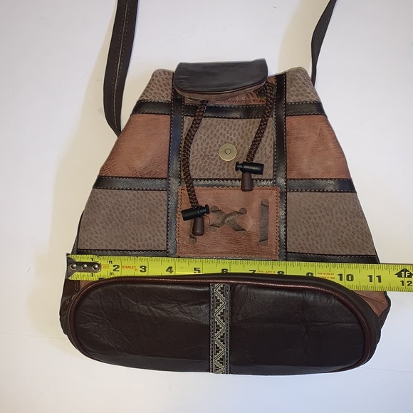 🆕 Handmade Brown Patchwork Leather Crossbody Bag from Argentina - Picture 9 of 10
